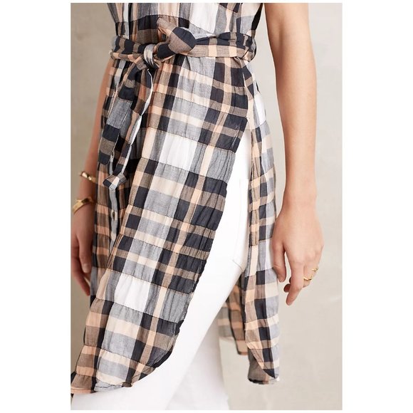 Anthropologie Holding Horses Sunlit Plaid Tunic sz 4 Women's Top - Picture 12 of 14